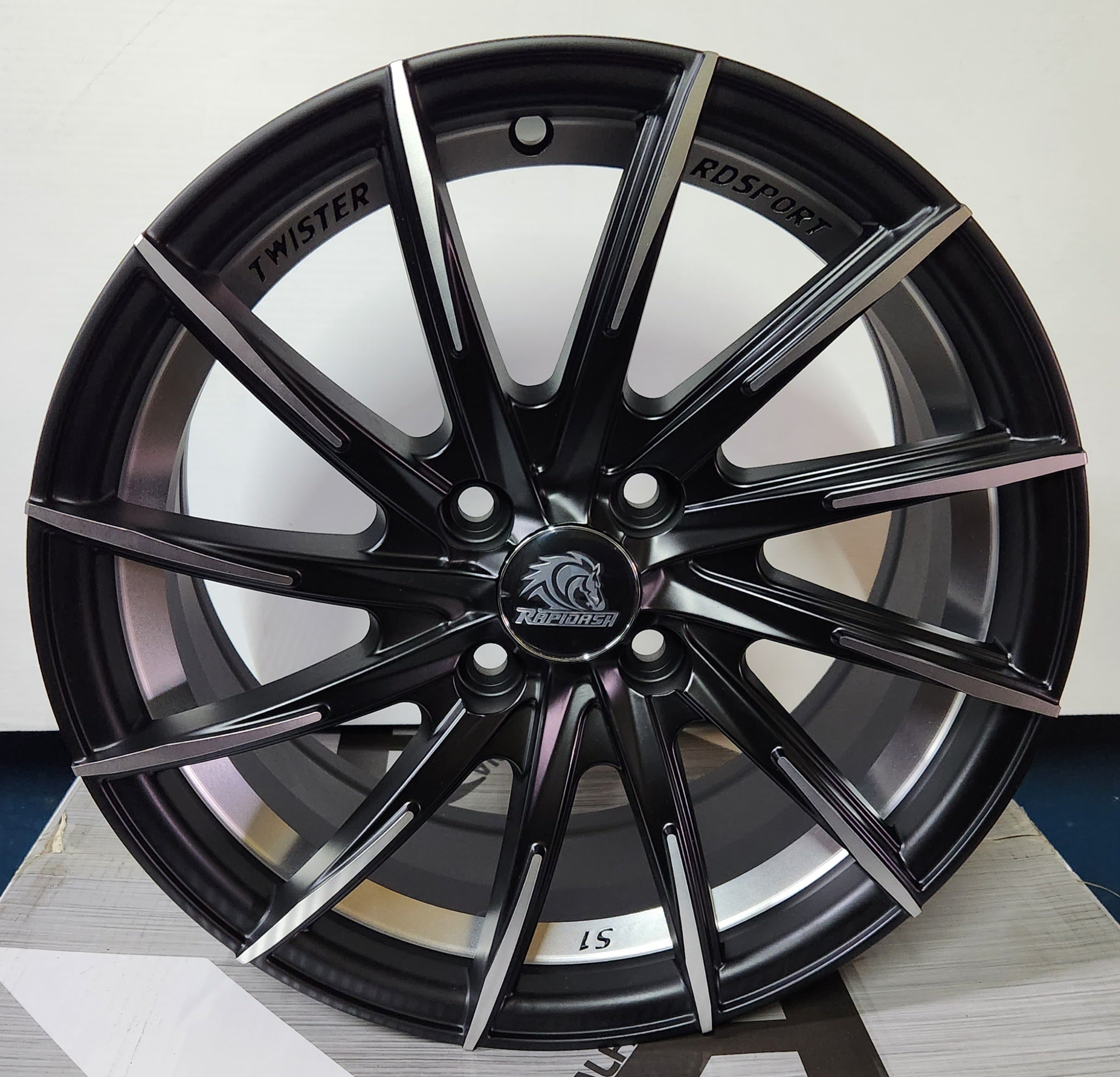 RAPIDASH RD-S1 15X6.5 4X100 MATT BLACK MACHINED FACE WITH UNDER CUT ...