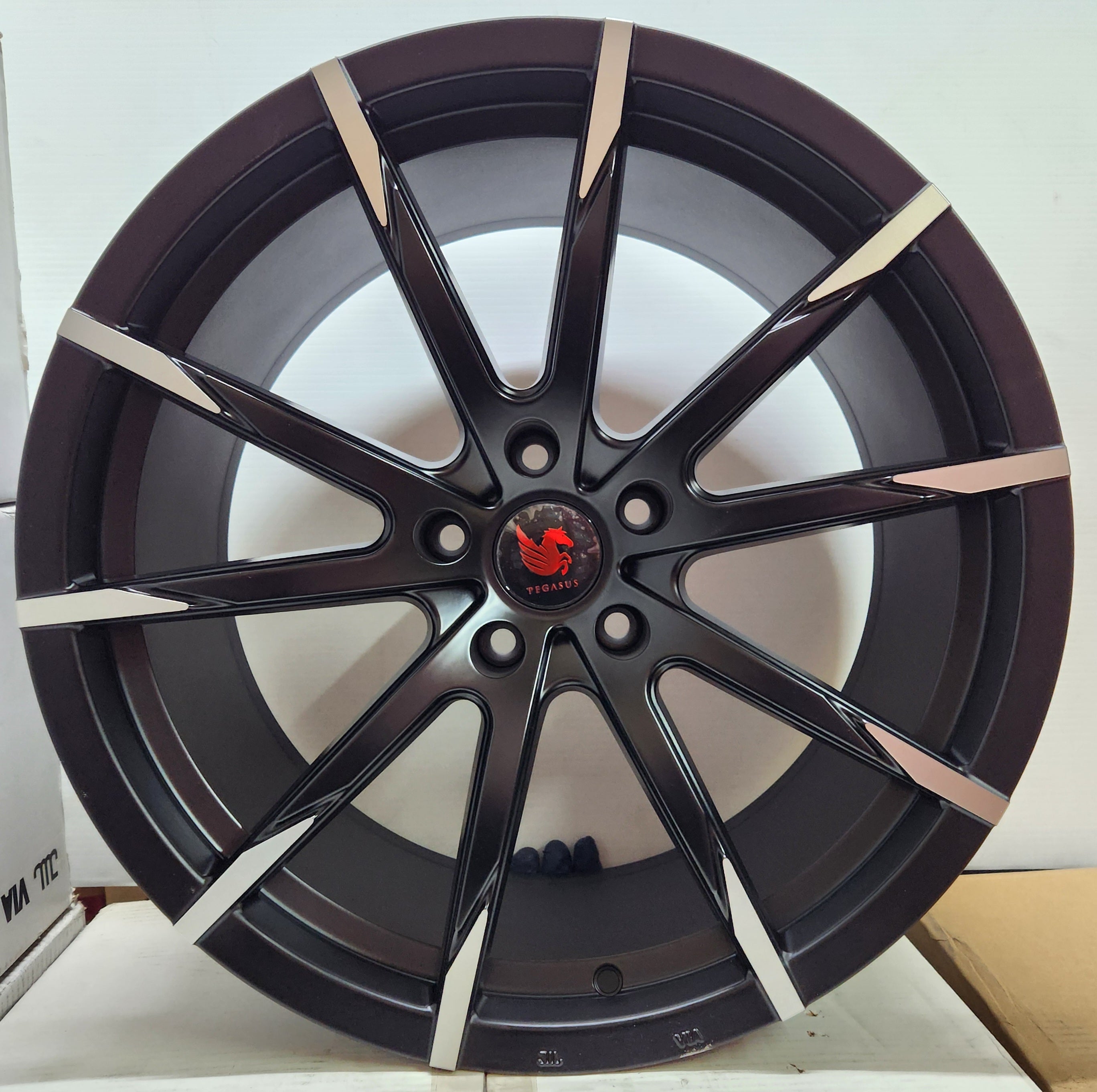 PEGASUS AS73 5x4.5 19x9.5 MATT BLACK MACHINE FACE – Gun Hill Tire House ...